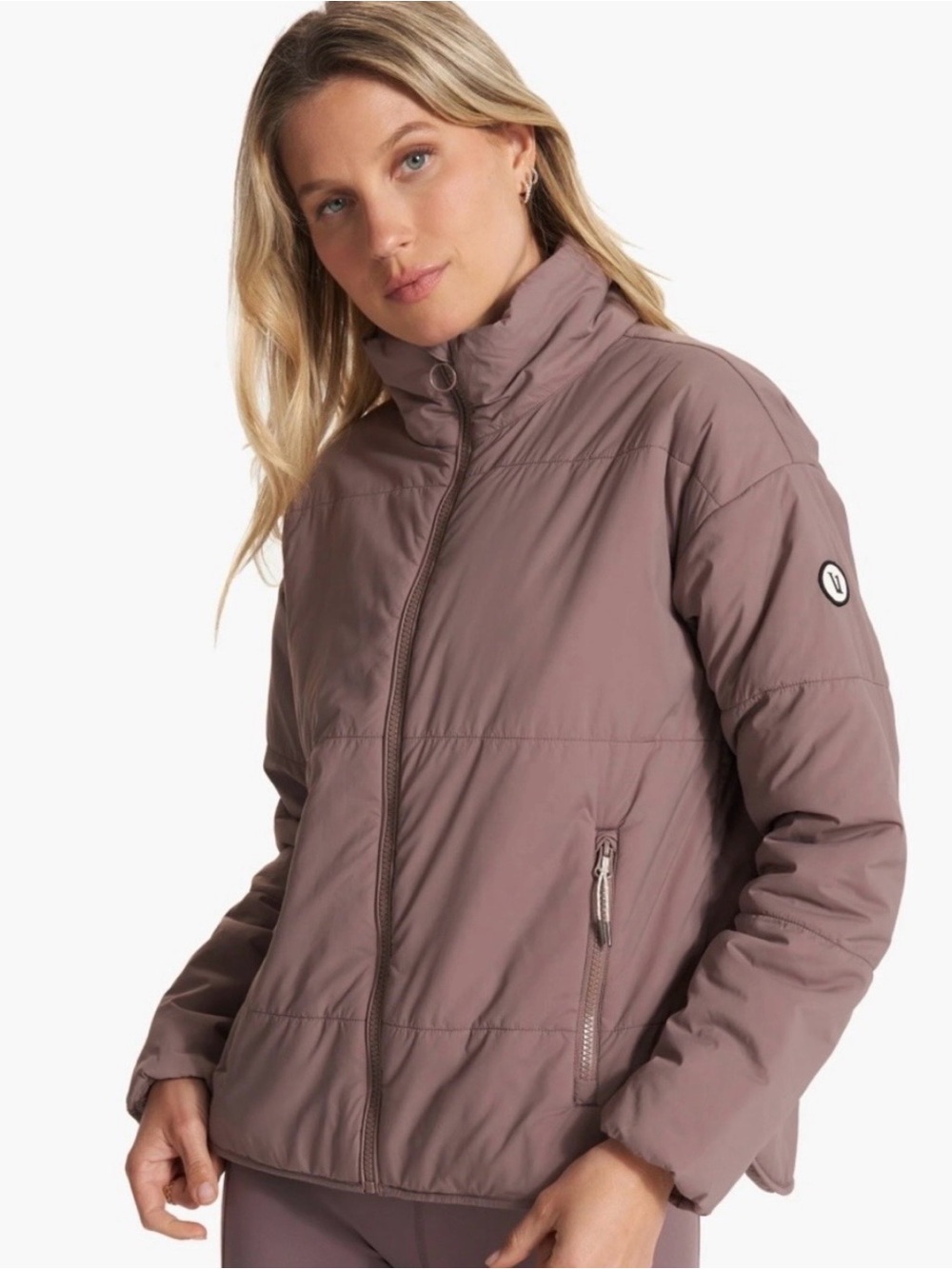 Vuori Womens VW544 Primaloft Quilted Full Zip Jacket Brown Umber Small